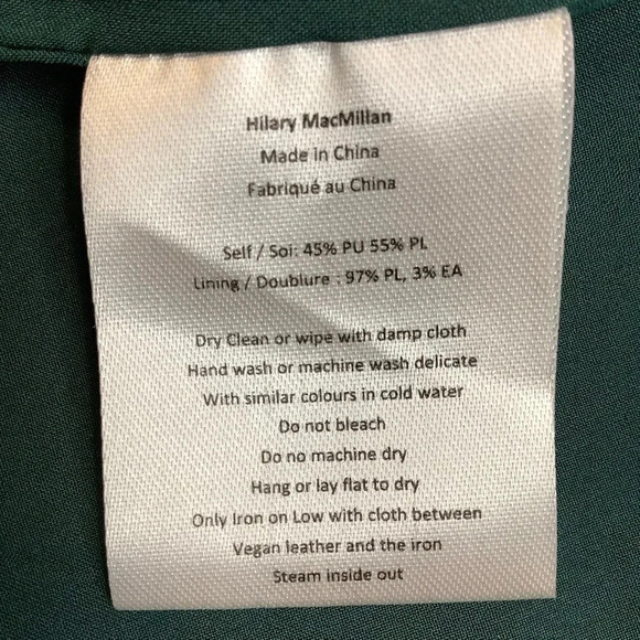 HILARY MACMILLAN Teal Vegan Leather Shirt Dress Size M - Picture 10 of 13
